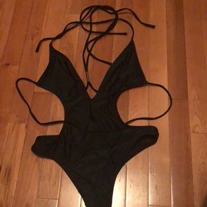 Forever21 One piece bikini all black